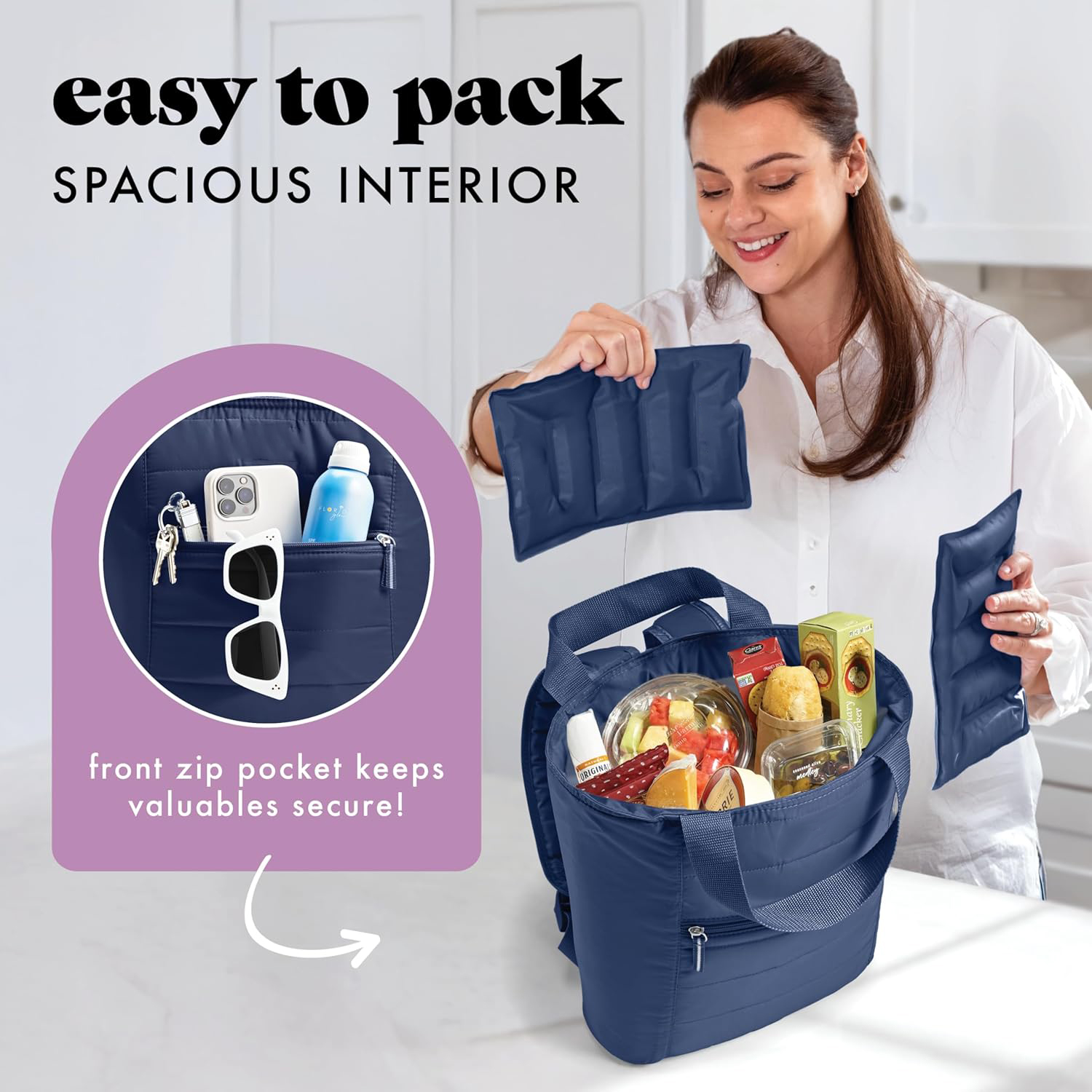 Fit Fresh Carefree Cooler Collection Insulated Leakproof Water Resistant Tote Mini Sling Bag