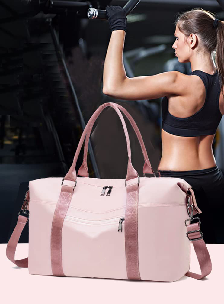 Lightweight Waterproof Gym Travel Duffle Bag, Airline Approved Carry On Bag with Separate Wet Pocket & Detachable Shoulder Strap