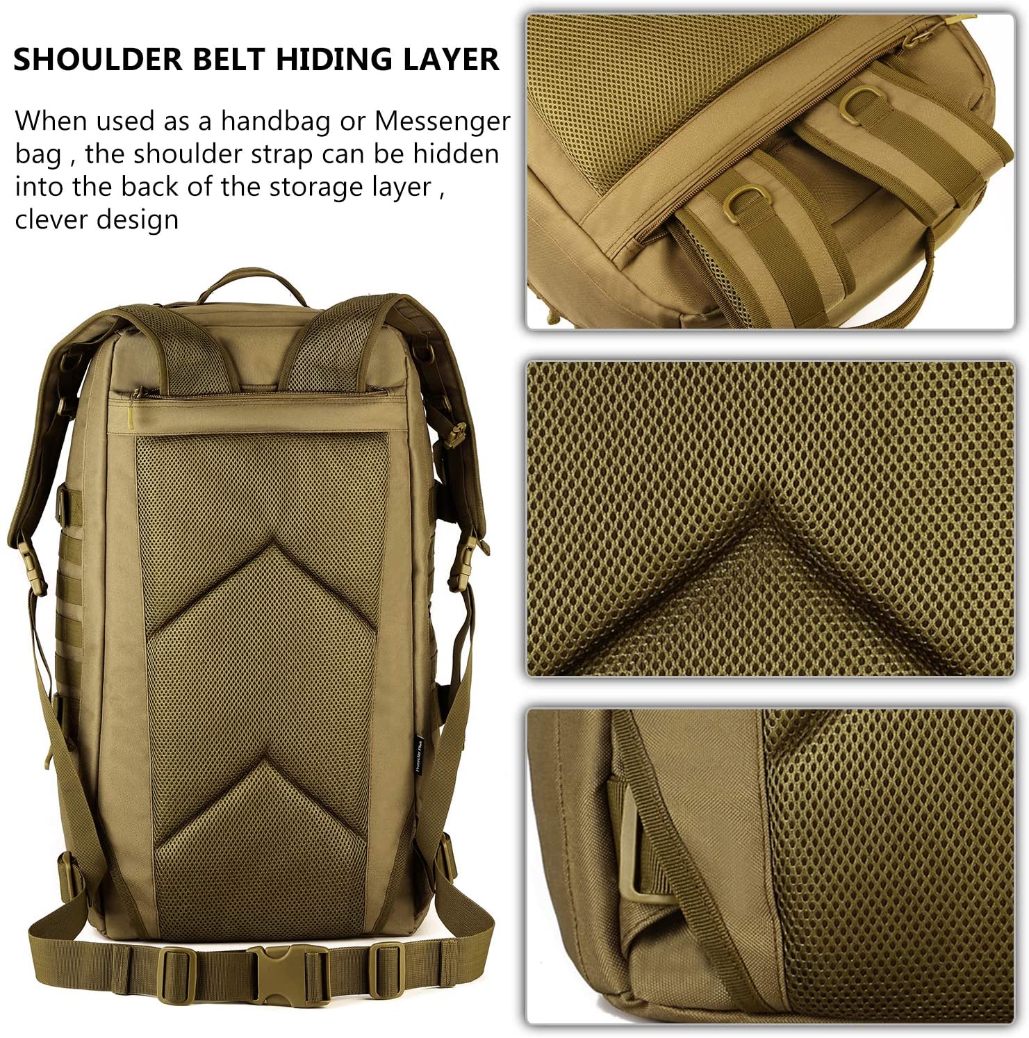 Large Tactical Duffle Bag with Rain Cover, MOLLE Military Travel Gear Bag for Shooting Gym Camping Hunting