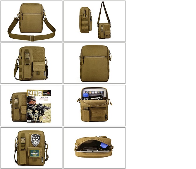 Mini Tactical Crossbody Bag, Water Resistant MOLLE Utility Shoulder Pack Small EDC Sling Bag for Hunting Hiking Daily Outdoor Carry