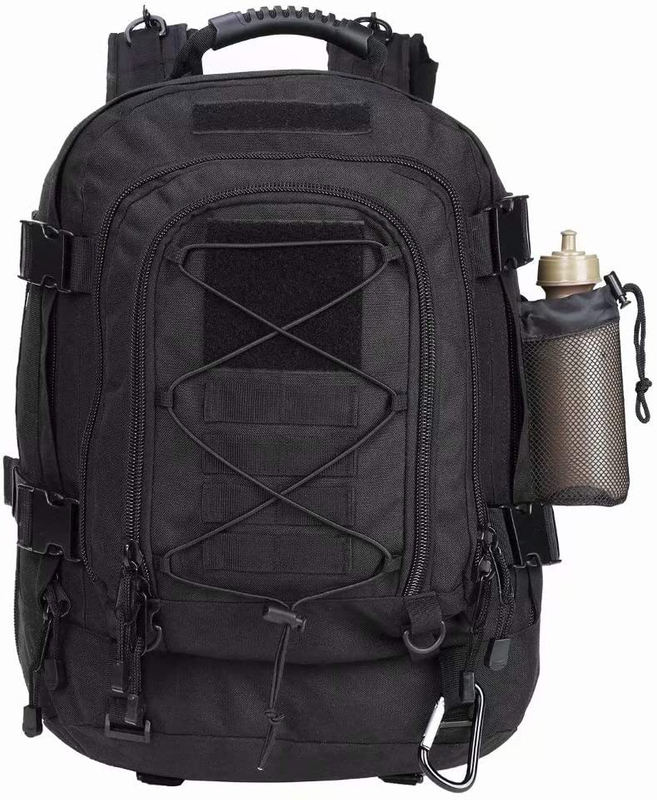 Expandable Tactical Backpack , Water Resistant Military Rucksack, Adjustable Capacity Outdoor Backpack with Water Bottle Holder