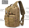 Tactical Sling Bag Crossbody Chest Pack, MOLLE Shoulder Sling Backpack Fits 9.7-inch iPad for EDC Shooting Hiking Fishing Cycling