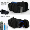 600D Nylon Tactical Water Bottle Pouch, MOLLE Water Bottle Carrier with Detachable Shoulder Strap & Side Storage Pocket for Outdoor Hiking Camping