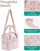 11.8L Two-Tier Insulated Lunch Bag, Quilted Water Resistant Cooler Tote with 12H Cold Retention & Detachable Shoulder Strap for Daily Work & Outdoor Picnic