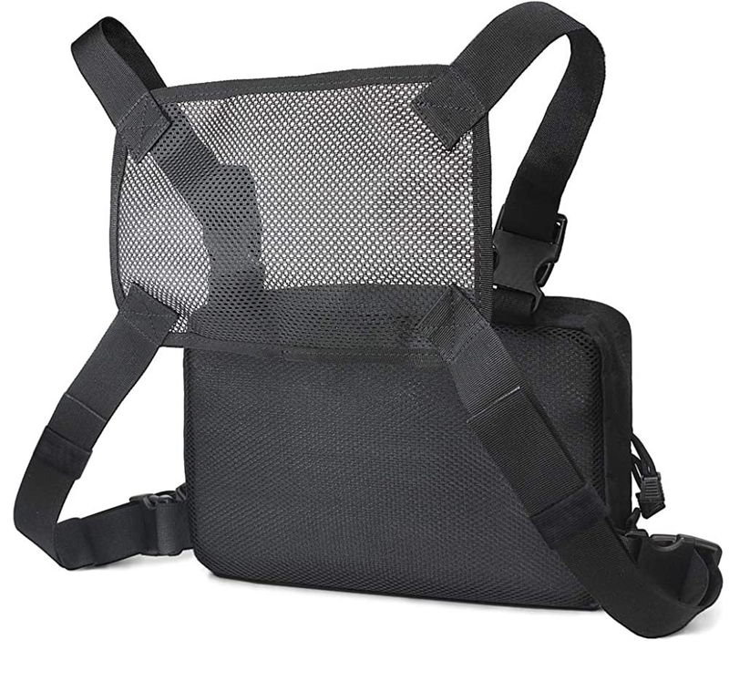 Tactical Chest Rig Utility Pouch, Lightweight MOLLE Chest Pack with Breathable Mesh Back Panel, Adjustable Harness for EDC, Shooting, Hunting & Outdoor Daily Carry