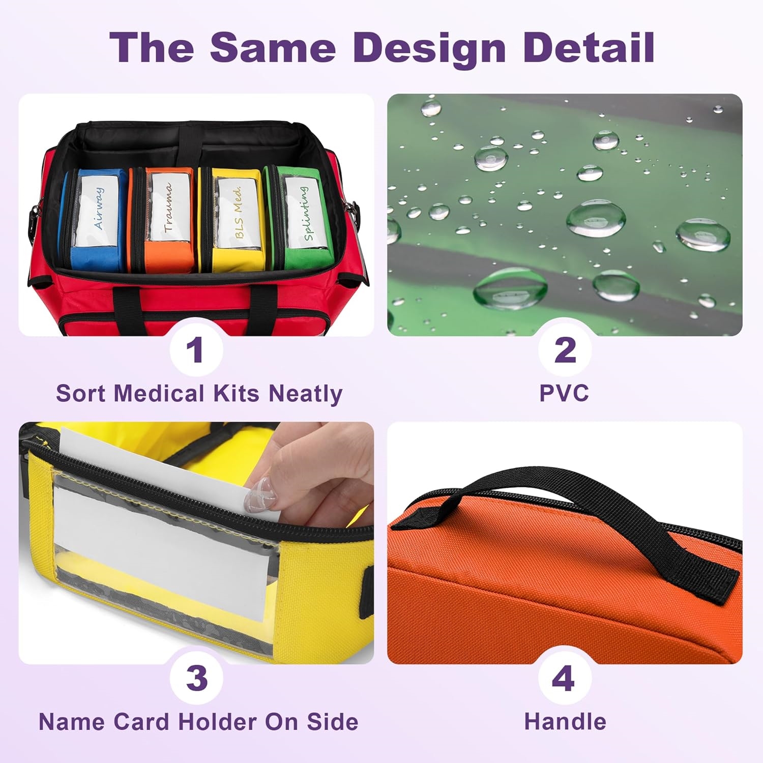 Clear View Travel Medication Bag, Lightweight Empty First Aid Organizer with Multi Mesh Pockets for Household & Trip Use
