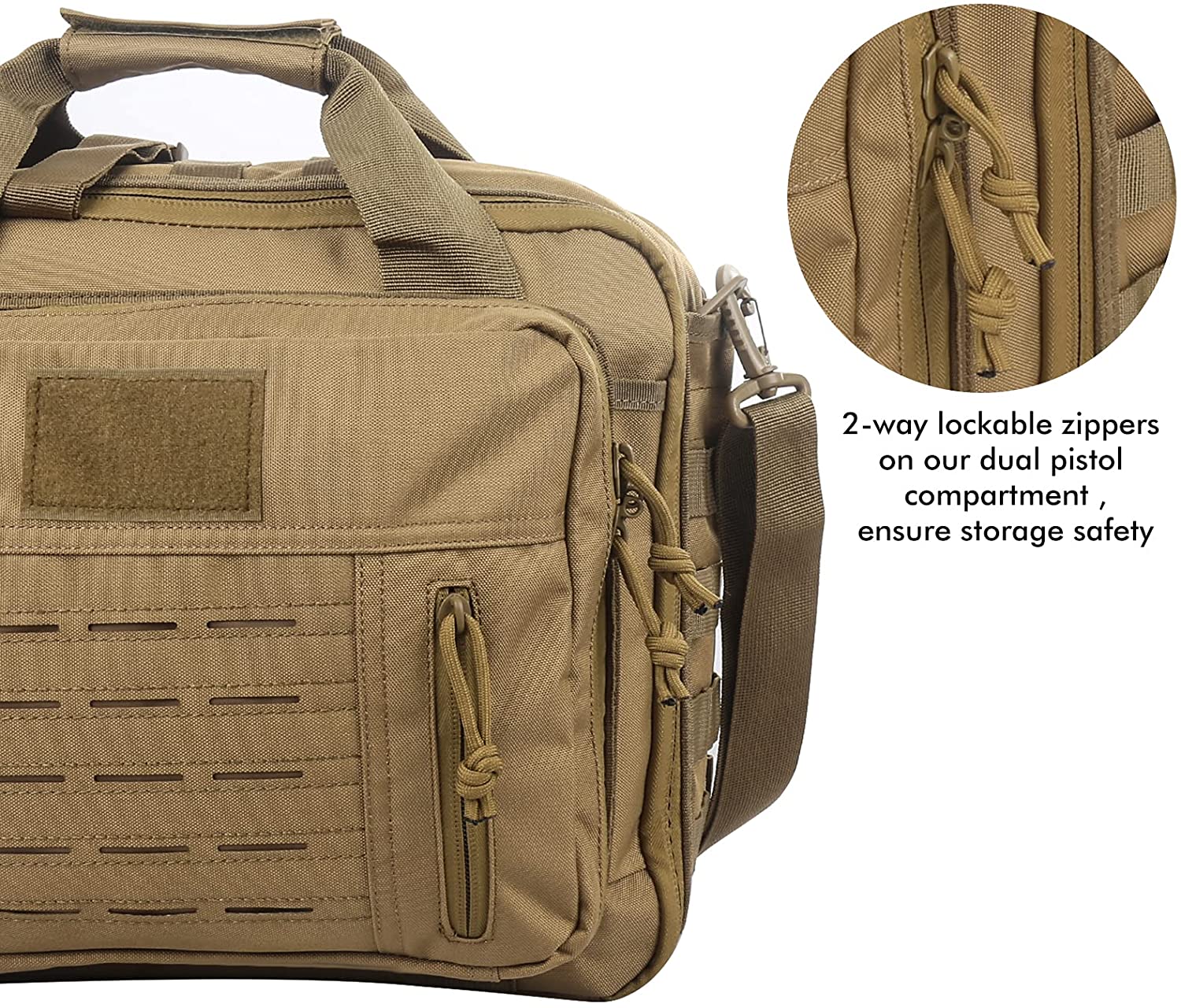 Tactical Pistol Range Bag, Multi Handgun Shooting Gear Carry Case with Magazine Slots, Portable Shooting Range Duffle Bag for Handguns, Ammo & Shooting Accessories