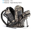 33L Digital Camo Tactical Backpack with Insulated Hydration Compartment, MOLLE Military Rucksack Fits 2.5L Water Bladder, Outdoor Hiking Camping Survival Backpack