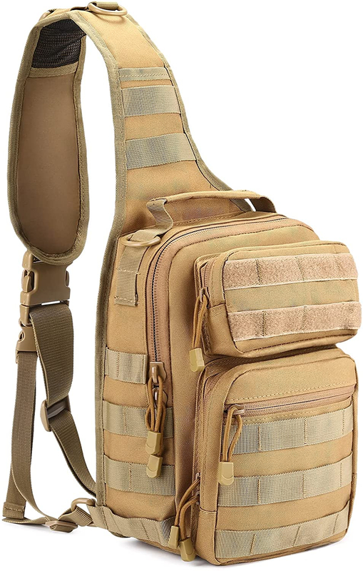 20L Tactical Sling Bag, Molle Crossbody Chest Pack, Lightweight EDC Shoulder Sling Backpack Fits 7.9-inch iPad for Hiking, Cycling, Hunting & Daily Outdoor Carry