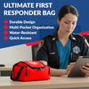 Compact Water Resistant First Responder Medical Bag, Multi Pocket Quick Access Empty EMT Trauma Organizer for Emergency Use