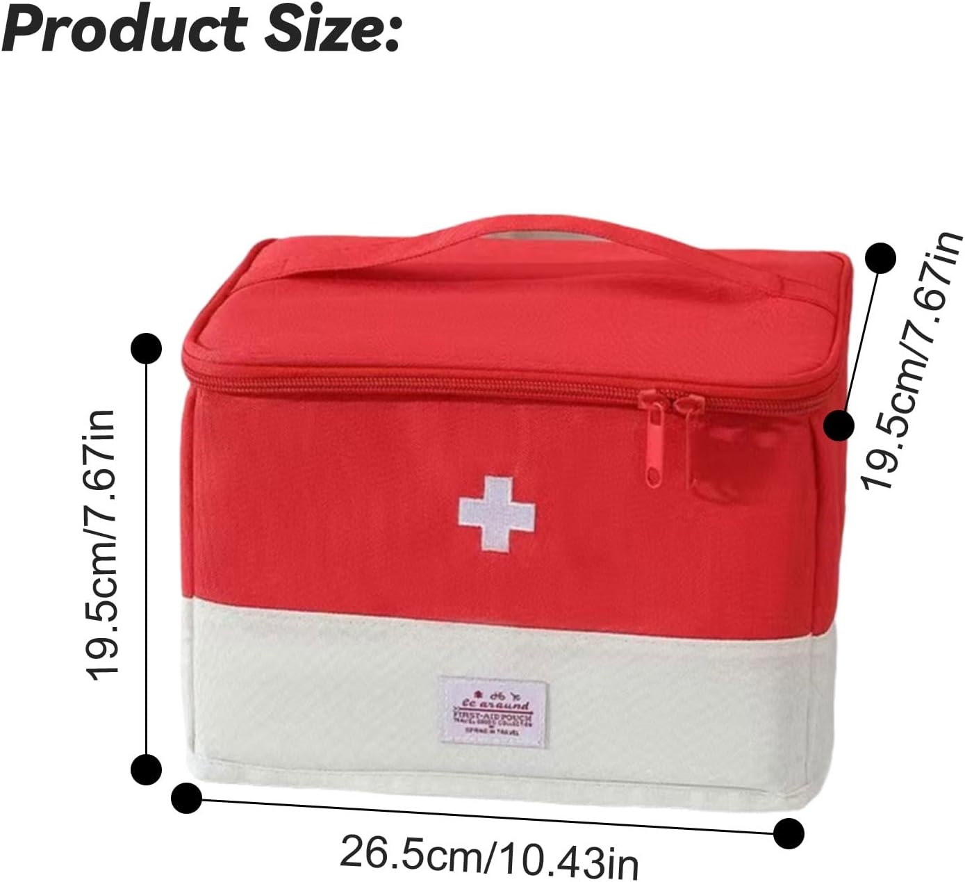 Lockable Family Medication Storage Bag, Large Capacity Empty First Aid Bag with Hand Handle for Household & Travel Use