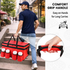 23 Inch Large Insulated Pizza Delivery Bag, Foldable Waterproof Thermal Food Transport Tote with 4 Adjustable Cup Holders for Catering & Food Delivery Business