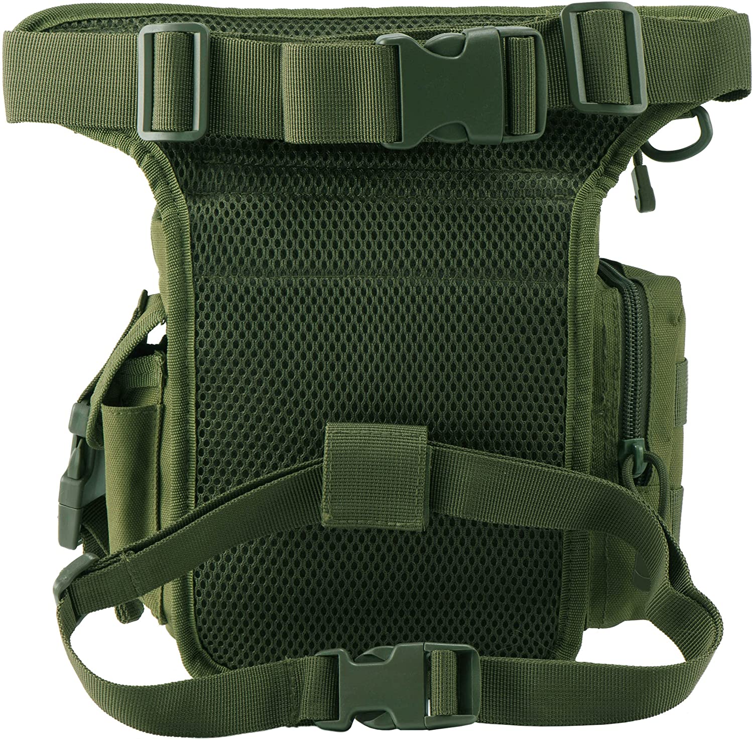 Tactical Drop Leg Pouch, Multi-Pocket Utility Thigh Bag with Adjustable Waist Belt, MOLLE EDC Leg Pack for Hunting, Fishing, Motorcycle, Outdoor Adventures