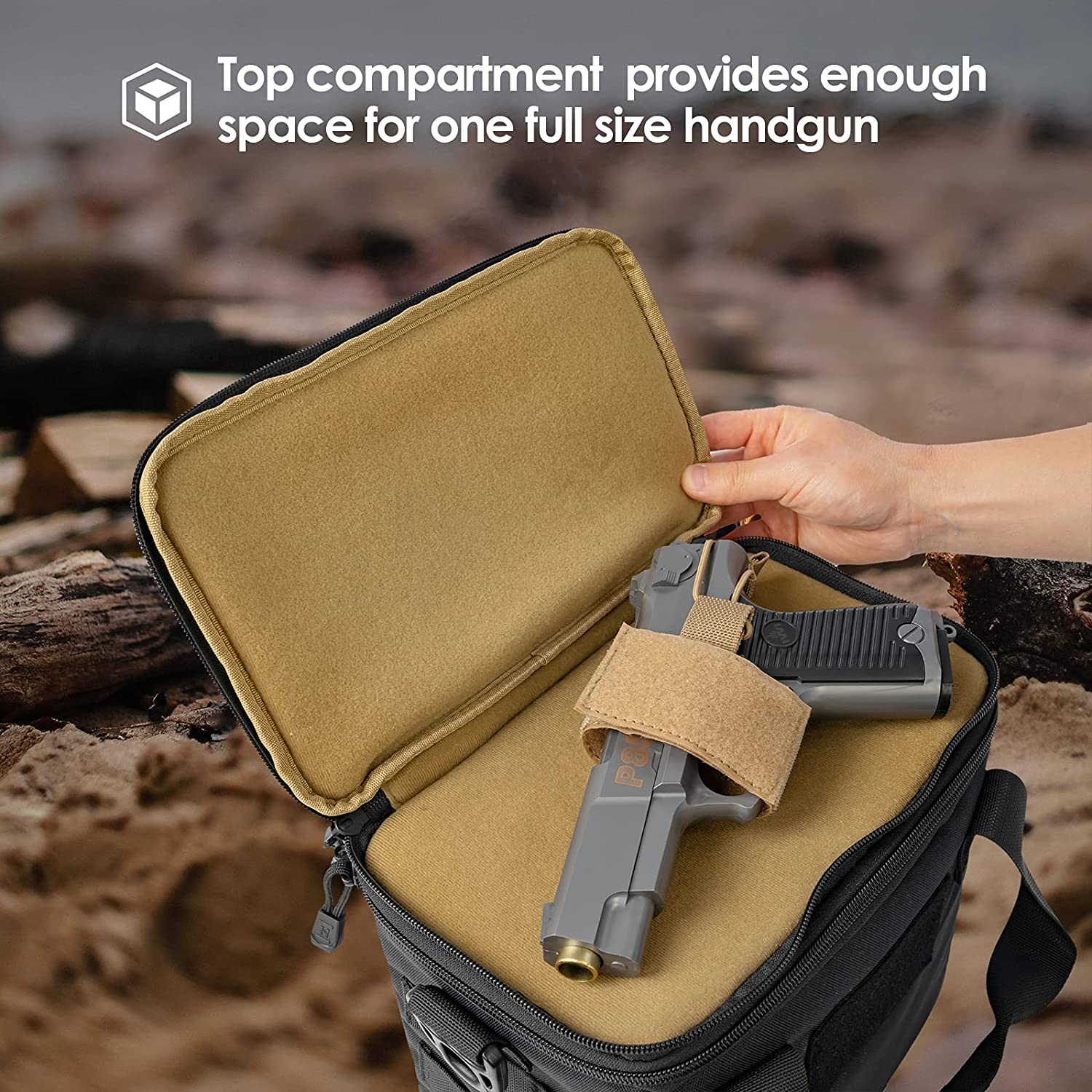 Tactical Storage Gear Bag, Multi-Purpose Modular Carry Tote Bag with MOLLE Webbing & Hook-and-Loop Panel, Waterproof Compact Equipment Organizer Case for Shooting Gear, Camera, EDC & Outdoor