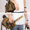 Tactical Fishing Tackle Bag, Multi-Pocket Outdoor Lumbar Gear Bag with Water Bottle Holder, MOLLE Utility Sling Pack for Fishing, Hiking, Camping & EDC Outdoor