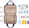 2 Sizes Waterproof Quilted Medicine Carry Bag, Portable Travel Pill Organizer with Front Pocket & Lockable Zippers