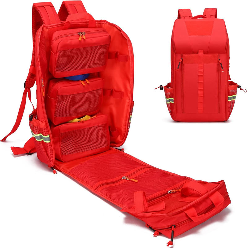 Large Capacity Emergency Medical Backpack, Reflective EMT Trauma Backpack for Paramedics & Outdoor First Aid Rescue