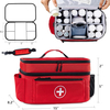 Spacious Waterproof First Aid Kit Bag, Large Capacity Medication Carry Bag with Removable Dividers & Crossbody Strap