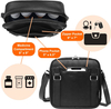 Leather-Look Crossbody Medicine Carry Bag, Multi Compartment Travel Pill Storage Crossbody Bag with Adjustable Shoulder Strap
