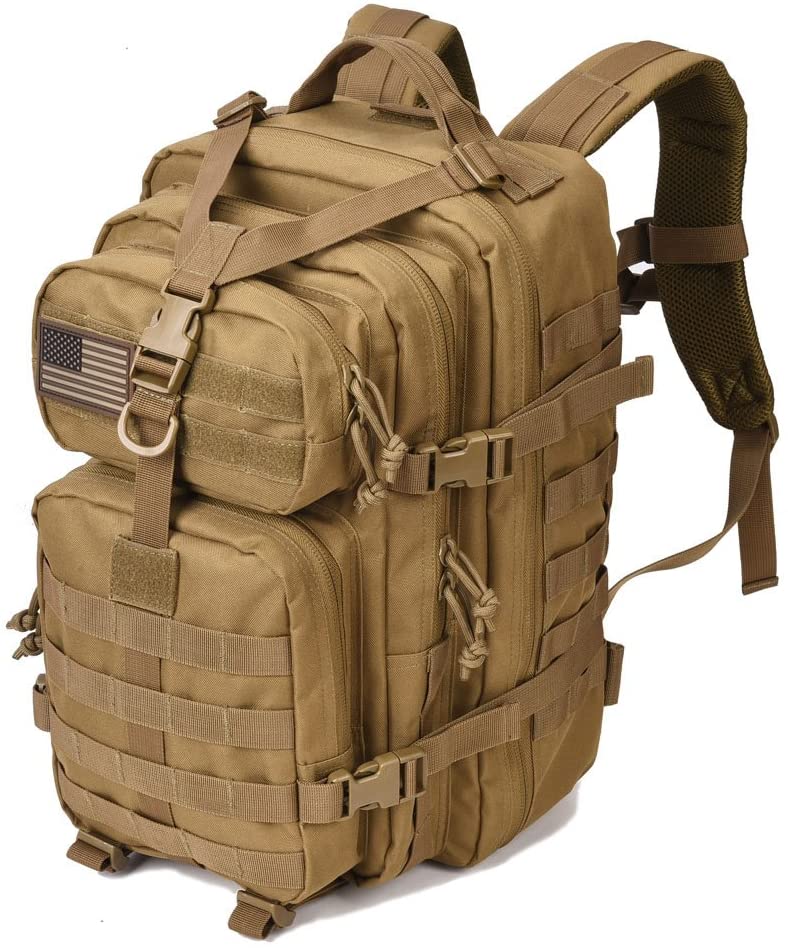 42L Coyote Brown Tactical Backpack, Anti-Slip Stable Strap Design Water Resistant Molle Assault Rucksack for Outdoor Hunting Camping Hiking