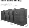 42 Inch Double Rifle Soft Bag, Water Resistant Molle Tactical Long Gun Case with Triple Mag Pouches for Hunting Shooting Transport