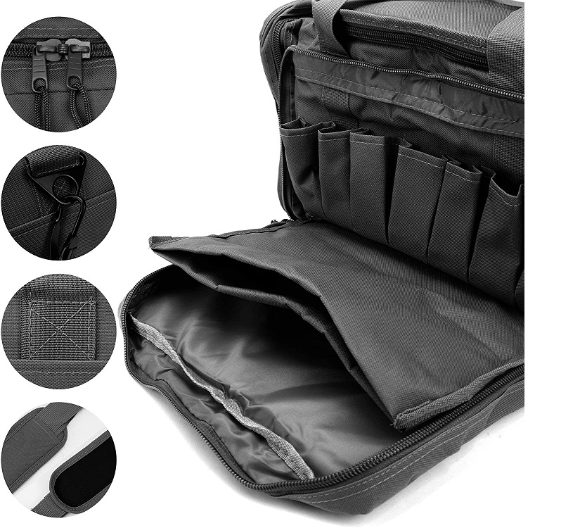 2 Sizes Tactical Duty Patrol Bag, Water Resistant Multi Compartment Police Gear Carry Bag for Law Enforcement Security Shooting Range