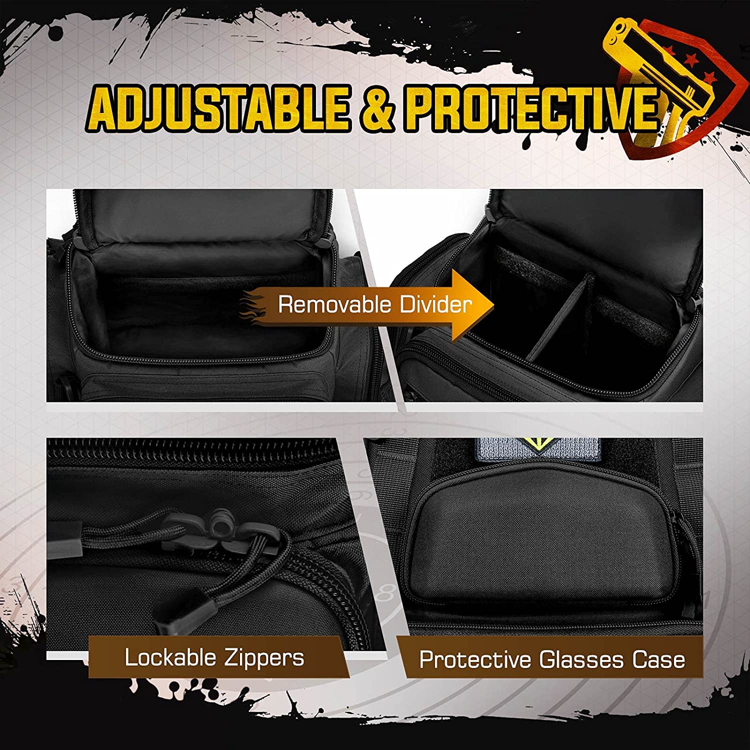 900D Waterproof Tactical Range Backpack with Pistol Case, Multi-Pocket Gun Backpack for Shooting Hunting Ammo Gear