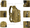 Water Resistant Tactical Fishing Sling Pack, Multi-Pocket Crossbody Chest Bag with Rod Holder for Fishing Hunting