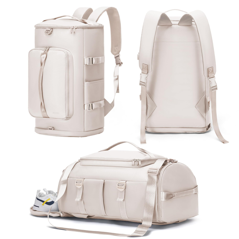 Waterproof Gym Travel Duffle Bag, Sports Overnight Bag with Laptop Pocket, Independent Shoe & Wet Dry Storage Zones