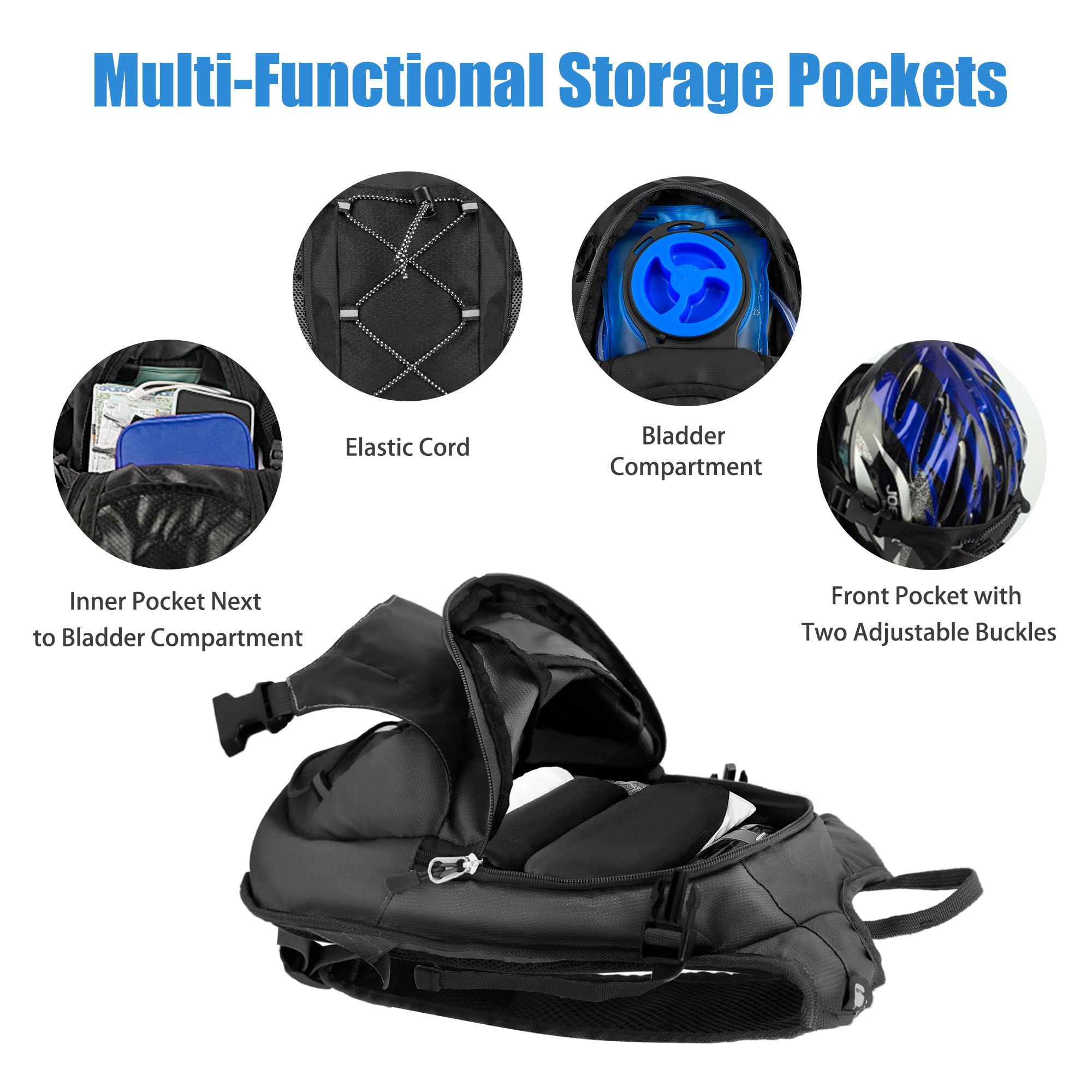 Hydration Backpack with 2L Hydration Bladder Water Backpack for Hiking Hydration Pack for Running Cycling Hiking