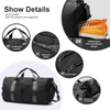 Large Capacity Sports Gym Duffle Bag, Waterproof Travel Overnight Bag with Detachable Shoulder Strap & Separate Shoe Pocket
