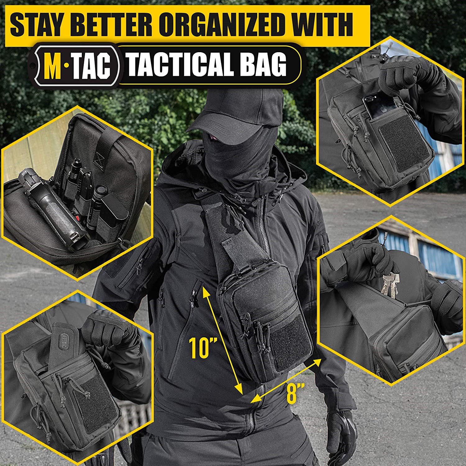 Tactical Concealed Carry Sling Bag, Quick Access Chest Pack for Handgun, Lightweight Concealment Crossbody Bag for Outdoor, Daily EDC & Shooting