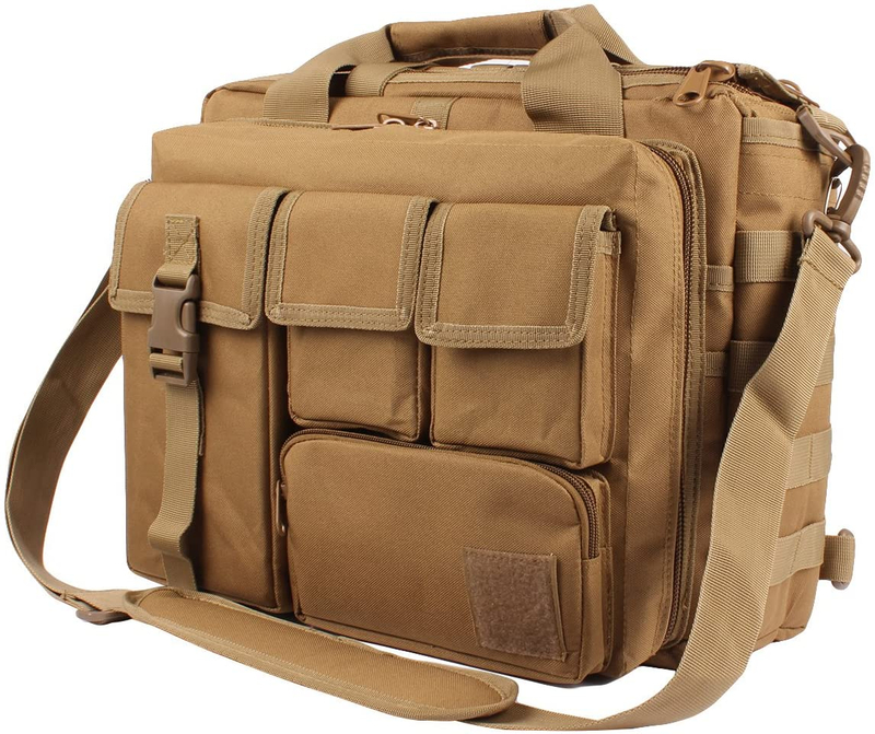 Tactical Laptop Messenger Bag, 15.6 Inch Military Briefcase, MOLLE Shoulder Computer Bag for Office, Shooting Range, Outdoor & Daily Carry
