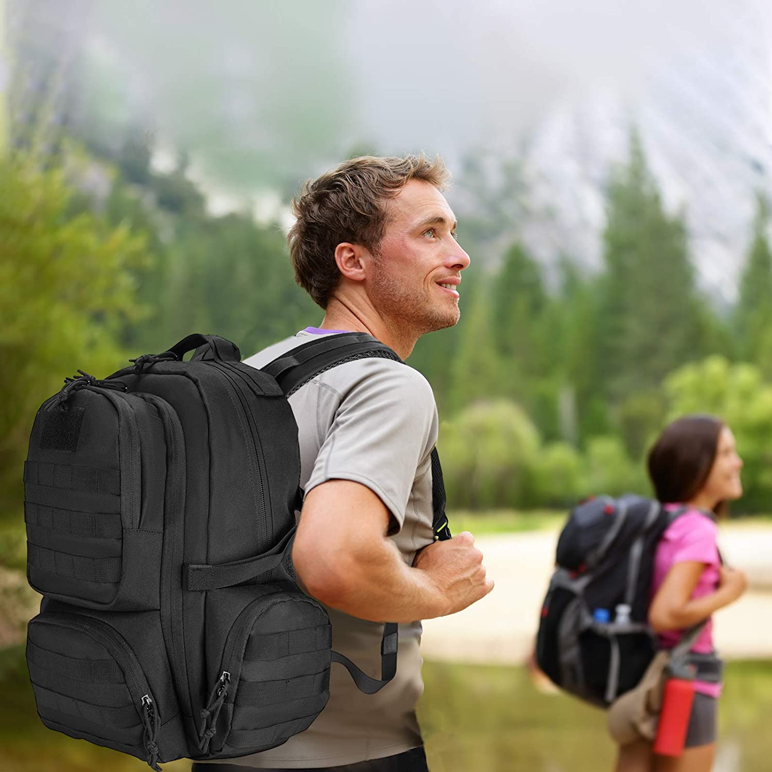 42L Large Tactical Backpack, MOLLE Outdoor Rucksack, Heavy-Duty Daypack for Hunting, Trekking, Camping & Outdoor Adventures