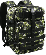 Woodland Camo Tactical Backpack, 20.7L Lightweight MOLLE Daypack, Outdoor Rucksack for Hiking, Camping, Shooting Range & Daily EDC