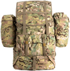 Military External Frame Rucksack Complete Pack System, Multicam Tactical Backpack with Polymer Frame, Detachable Pouches, Load Bearing Harness for Field Expedition, Hiking & Survival