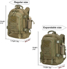 Expandable Tactical Backpack, Adjustable Capacity MOLLE Military Daypack with Detachable Water Bottle Holder for Hiking Shooting Camping Travel