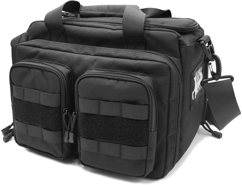 600D Oxford Tactical Gun Range Bag, Waterproof Dustproof Shooting Duffle Handbag with Anti-Skid Base, Multi-Pocket Pistol Carry Case for Shooting Range Hunting Storage