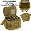 Tactical Pistol Range Bag with Removable Padded Dividers, Water Resistant Shooting Duffle Bag