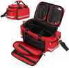 Empty Emergency Medical Trauma Bag, Waterproof Portable First Aid Kit Organizer with Detachable Clear Pouches & Shoulder Strap for Camping, Car, Office, EMT Responders