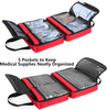 Lightweight Foldable First Aid Kit Bag, Multi Clear Pocket Empty Medical Organizer for Travel, Car & Household Emergency