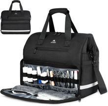 Reflective Large Medical Nurse Bag, Multi-Compartment Empty EMT First Aid Organizer for Home Visits & Clinical Use