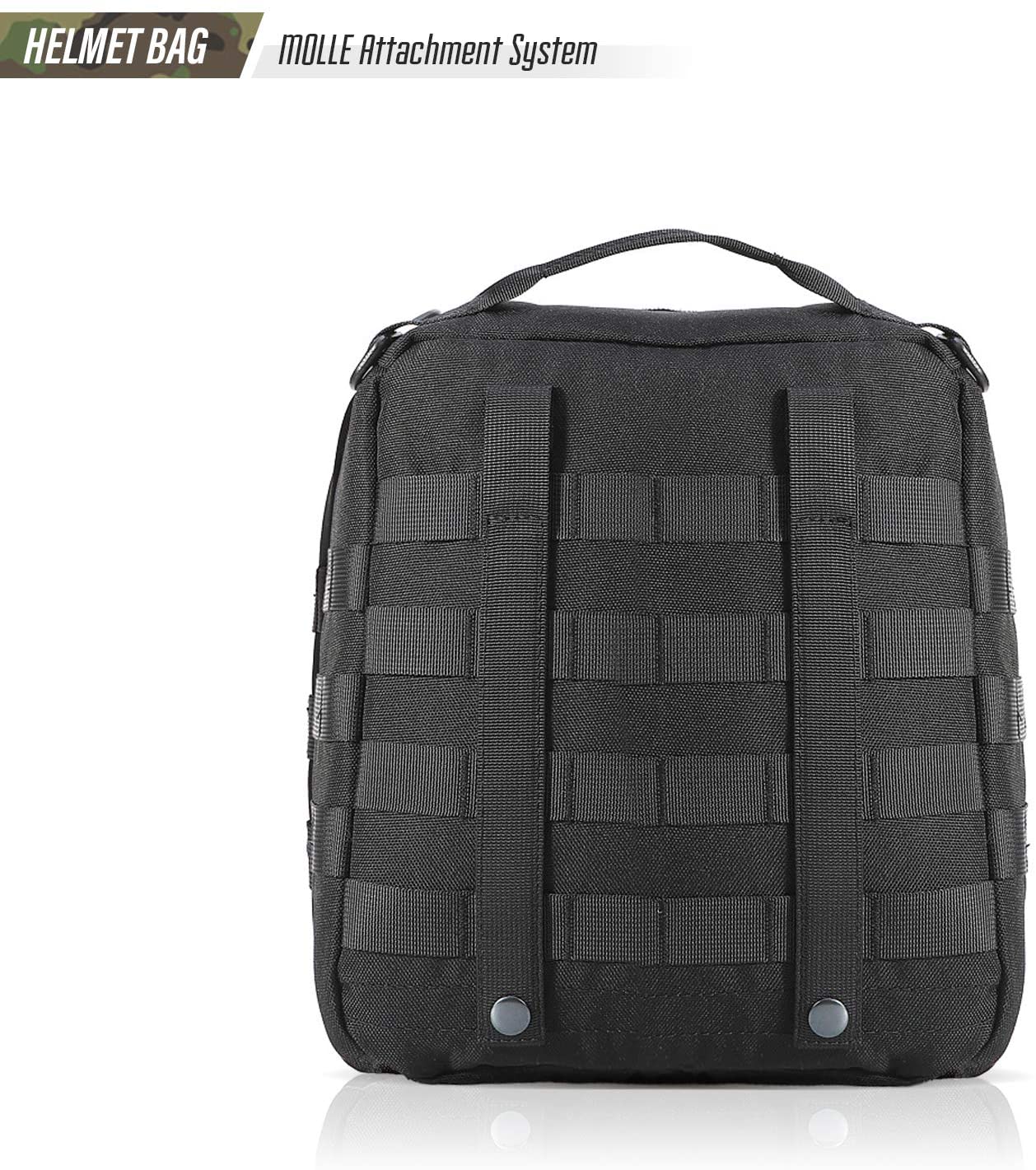 Tactical Helmet Bag, Protective Helmet Carry Case with Hook-and-Loop Panel & MOLLE Webbing, Portable Helmet Transport Pouch for Airsoft, Paintball, Outdoor Tactical Gear