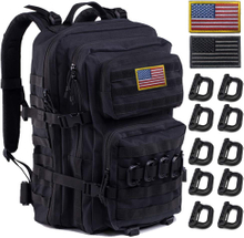 40L Military Tactical Backpack, Large MOLLE Rucksack with Bonus Patches & D-Rings, Water Resistant Daypack for Hiking, Camping, Hunting, Tactical Training & Outdoor Survival