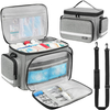 Waterproof Reflective Medical Supply Bag, Large/Small Empty EMT First Aid Kit Organizer with Removable Dividers for Emergency Use