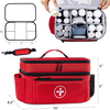Waterproof Medication Travel Bag, Empty Multi-Compartment Pill Bottle Organizer Bag with Removable Dividers for Daily Medical Supplies