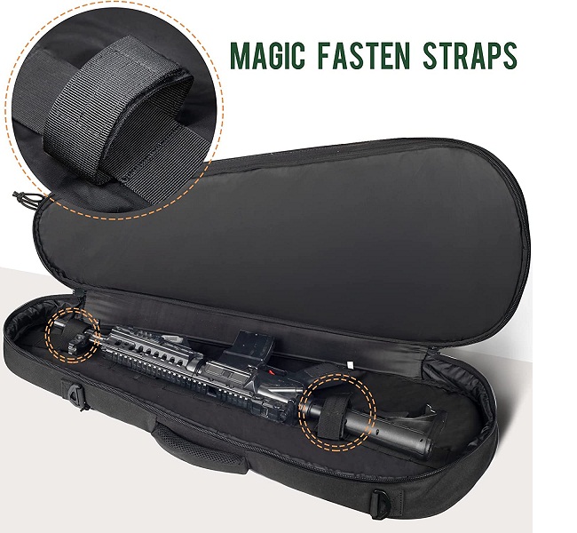 37 Inch Discreet Tactical Rifle Case, Multi-Pocket Concealed Gun Bag with MOLLE Webbing, Padded Firearm Transport Backpack for Shooting Range, Hunting & Outdoor Transport