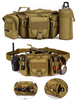 Tactical Fanny Pack, Multi-Pocket Waterproof Waist Bag with Hook-and-Loop Panel, Adjustable Hip Belt Bag for Hiking, Cycling, Camping, Daily EDC & Outdoor Activities
