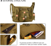 Tactical Messenger Bag, Multi-Pocket MOLLE Crossbody Shoulder Bag with Detachable Accessory Pouch & US Flag Patch