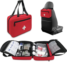 Small Portable Empty First Aid Kit Bag, Reflective Red Medical Organizer Bag for Car, Home and Outdoor Camping